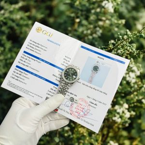 Đồng Hồ Rolex Chế Tác Đính Đá Moissanite DateJust Mặt Xanh Lá Cây 31mm (7)