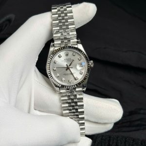 Đồng Hồ Rolex DateJust Nữ Dây Kim Loại Replica Máy Thuỵ Sỹ 31mm (3)