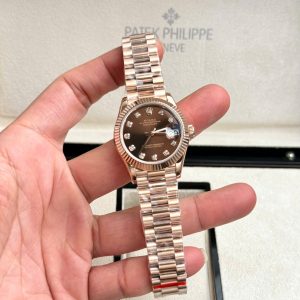Đồng Hồ Rolex DateJust Replica 11 Mặt Số Chocolate Nữ Xưởng GS 31mm (5)