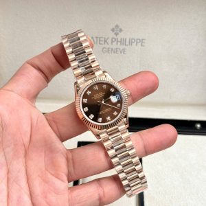 Đồng Hồ Rolex DateJust Replica 11 Mặt Số Chocolate Nữ Xưởng GS 31mm (5)