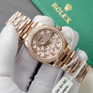Đồng Hồ Rolex Datejust 278285RBR Butterfly Nữ Bọc Vàng Đính Moissanite 31mm (5)