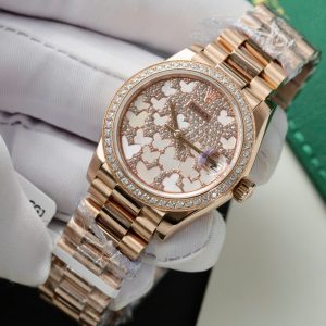 Đồng Hồ Rolex Datejust 278285RBR Butterfly Nữ Bọc Vàng Đính Moissanite 31mm (5)
