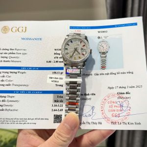 Đồng Hồ Rolex Day-Date 128349RBR Đính Đá Moissanite Hong Kong Xưởng QF 40mm (6)