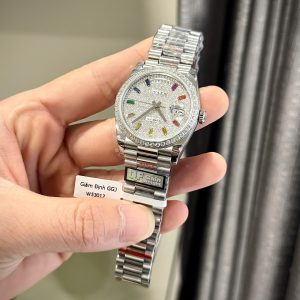 Đồng Hồ Rolex Day-Date 128349RBR Đính Đá Moissanite Hong Kong Xưởng QF 40mm (6)