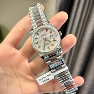Đồng Hồ Rolex Day-Date 128349RBR Đính Đá Moissanite Hong Kong Xưởng QF 40mm (6)