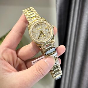 Đồng Hồ Rolex Day-Date 228348RBR Phủ Vàng Thật Đính Đá Moissanite Xưởng QF 40mm (1)
