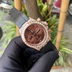 Đồng Hồ Rolex Daytona Fake Cao Cấp Máy Nhật Đính Đá Mặt Nâu 40mm (2)