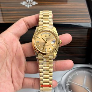 Đồng Hồ Rolex Fake Cao Cấp Day-Date 228235 Mặt Vàng Cọc Số Đá 40mm (7)