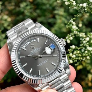 Đồng Hồ Rolex Fake Cao Cấp Day-Date 228236 Mặt Xám Dây Kim Loại 40mm (1)