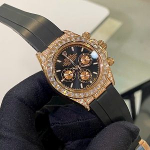 Dong Ho Rolex Nam Dinh Da Daytona Fake May Nhat Mat So Den 40mm 3
