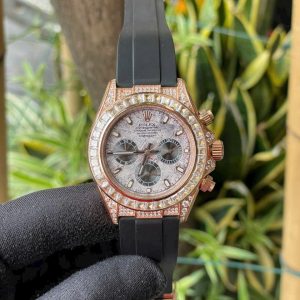 Đồng Hồ Rolex Nam Đính Đá Daytona Fake Máy Nhật Mặt Thiên Thạch 40mm (5)