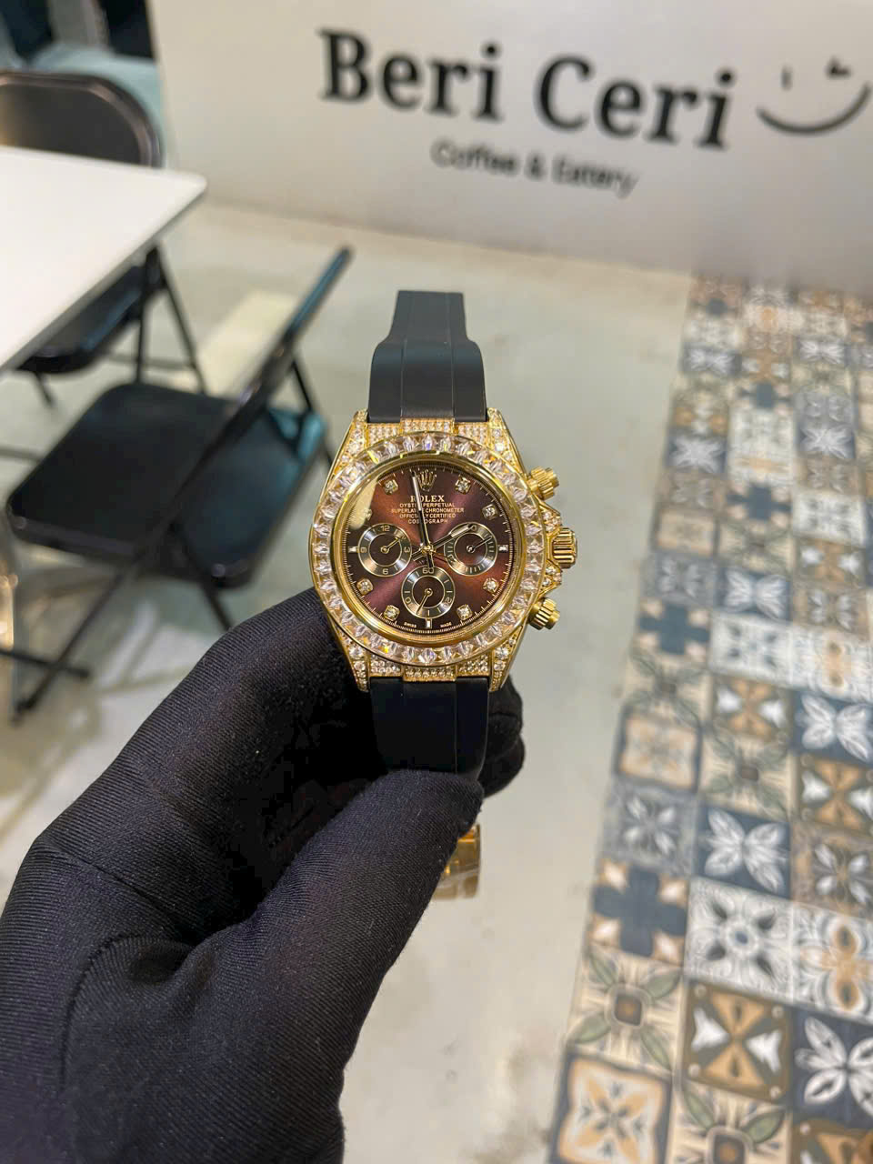 Đồng Hồ Rolex Nam Đính Full Đá Daytona Fake Máy Nhật Automatic 40mm (5) Đồng Hồ Rolex Nam Đính Full Đá Daytona Fake Máy Nhật Automatic 40mm (7)