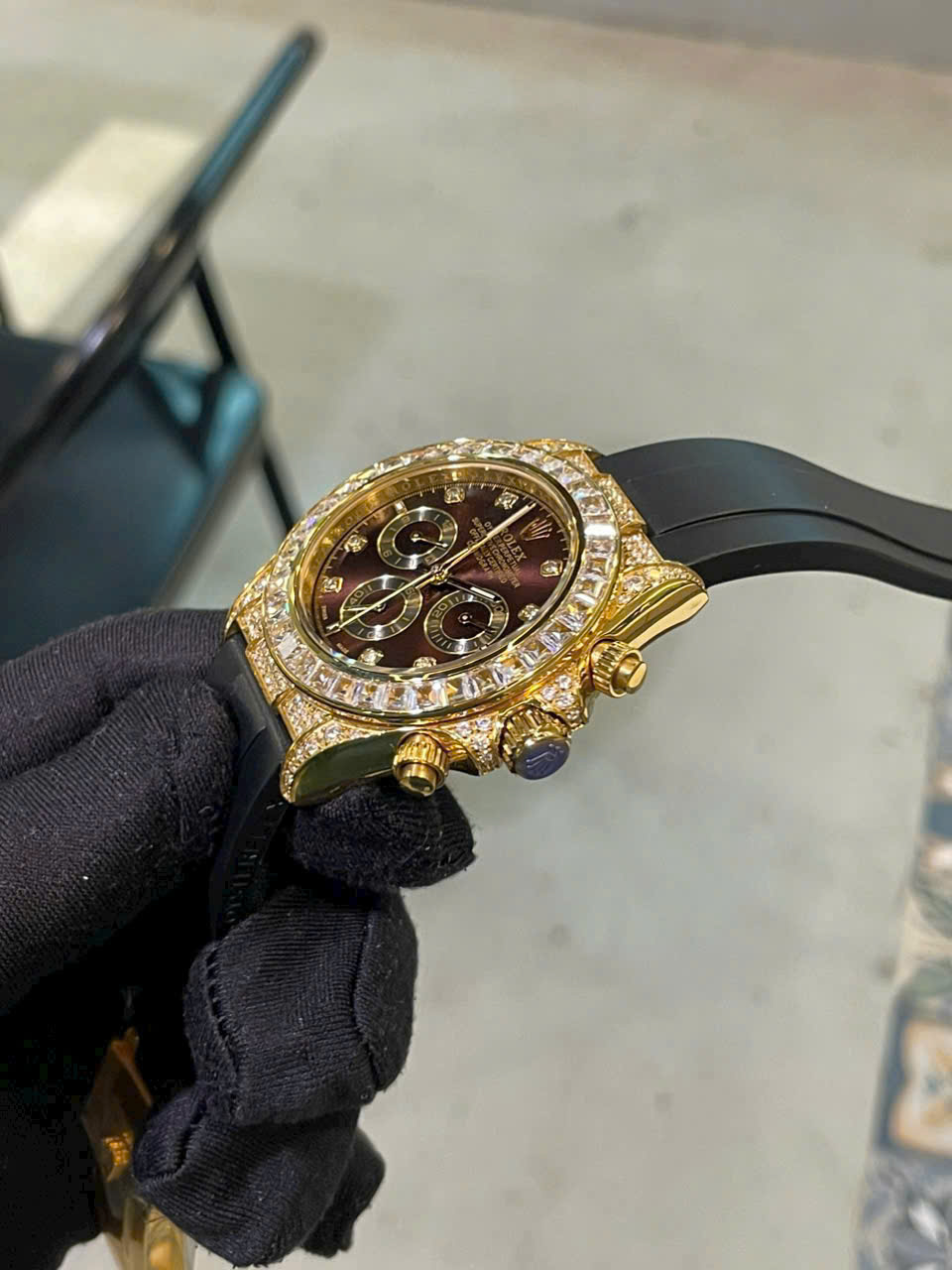 Đồng Hồ Rolex Nam Đính Full Đá Daytona Fake Máy Nhật Automatic 40mm (7) Đồng Hồ Rolex Nam Đính Full Đá Daytona Fake Máy Nhật Automatic 40mm (7)