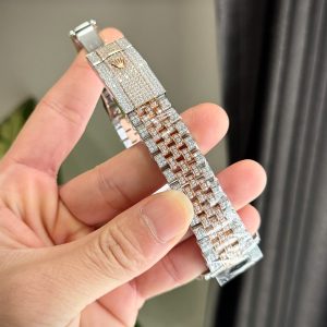 Đồng Hồ Rolex Nam Rep 11 DateJust 126331 Phủ Vàng 18K Đính Full Đá Moissanite 41mm (7)
