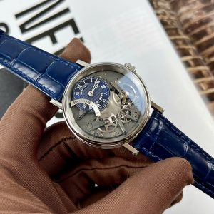 Đồng Hồ Breguet Tradition Replica Cao Cấp Mặt Lộ Cơ Dây Da Màu Xanh Xưởng ZF 40mm (9)