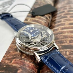 Dong Ho Breguet Tradition Replica Cao Cap Mat Lo Co Day Da Mau Xanh Xuong ZF 40mm 3