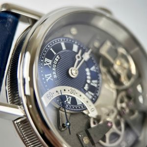 Dong Ho Breguet Tradition Replica Cao Cap Mat Lo Co Day Da Mau Xanh Xuong ZF 40mm 4