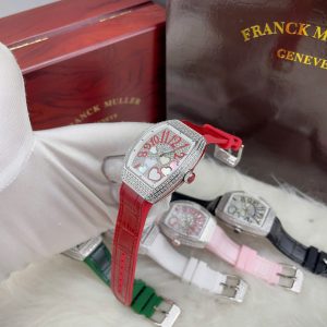 Dong Ho Franck Muller V32 Nu Dinh Da Trai Tim Day Cao Su Mau Do Sieu Cap 36mm 1