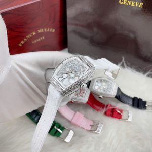 Dong Ho Franck Muller V32 Nu Dinh Da Trai Tim Day Cao Su Mau Trang Sieu Cap 36mm 3