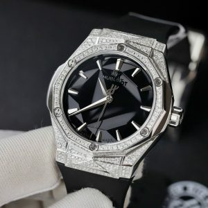 Đồng Hồ Hublot Orlinski Titanium Đính Full Kim Cương Nhân Tạo Chế Tác Hong Kong 40mm (4)