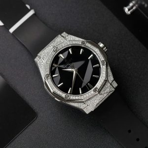 Đồng Hồ Hublot Orlinski Titanium Đính Full Kim Cương Nhân Tạo Chế Tác Hong Kong 40mm (4)