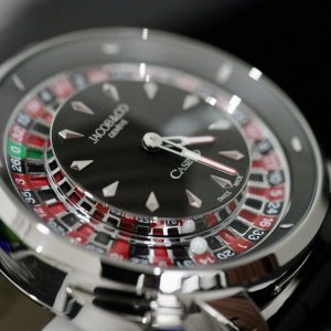 Đồng Hồ Jacob & Co Rep 11 Casino Roulette Màu Thép Trắng Dây Da Màu Đen 44mm (4)