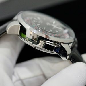 Đồng Hồ Jacob & Co Rep 11 Casino Roulette Màu Thép Trắng Dây Da Màu Đen 44mm (4)