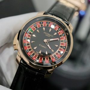 Đồng Hồ Jacob & Co Rep 11 Casino Roulette Màu Vàng Hồng Dây Da Màu Đen 44mm (3)