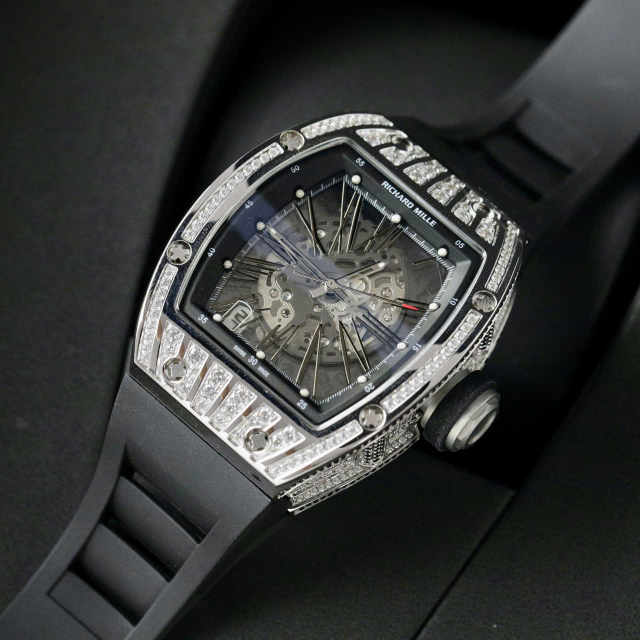 Đồng Hồ Richard Mille Replica Cao Cấp Nam Đính Đá Máy Cơ Tự Động 40mm (5) Đồng Hồ Richard Mille Replica Cao Cấp Nam Đính Đá Máy Cơ Tự Động 40mm (7)