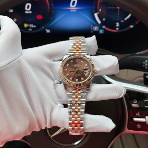 Đồng Hồ Rolex Chế Tác DateJust Bọc Vàng Thật Cọc Số Kim Cương Tự Nhiên GMF 41mm (4)