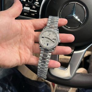 Đồng Hồ Rolex Chế Tác Day-Date 228349RBR Đính Đá Moissanite Xưởng GM 40mm (6)