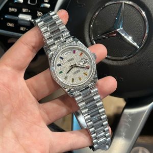 Đồng Hồ Rolex Chế Tác Day-Date 228349RBR Độ Đá Moissanite Xưởng GM 40mm (1)