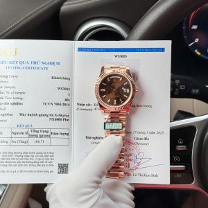 Đồng Hồ Rolex Chế Tác Day-Date Bọc Vàng Thật Mặt Số Chocolate 187 Grams Xưởng QF 40mm (1)