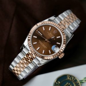 Đồng Hồ Rolex Rep 1 1 DateJust Nữ Đính Đá Mặt Chocolate Dạ Quang Nhà Máy GS 31mm (10)