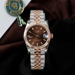 Đồng Hồ Rolex Rep 1 1 DateJust Nữ Đính Đá Mặt Chocolate Dạ Quang Nhà Máy GS 31mm (10)