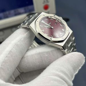 Đồng Hồ Audemars Piguet Royal Oak Dark Pink Cọc Số Ả Rập Replica 11 Máy Pin 33mm (6)
