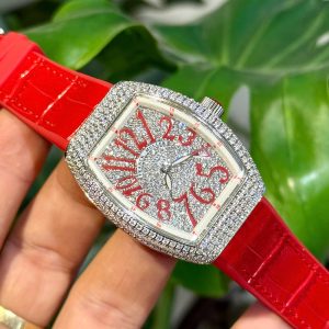 Đồng Hồ Franck Muller Vanguard V32 Nữ Đính Full Đá Màu Trắng Máy Pin Nhật 36mm (12)