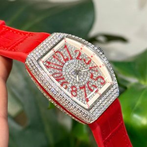 Đồng Hồ Franck Muller Vanguard V32 Nữ Đính Full Đá Màu Trắng Máy Pin Nhật 36mm (12)