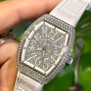 Dong Ho Franck Muller Vanguard V32 Nu Dinh Full Da Mau Trang May Pin Nhat 36mm 4