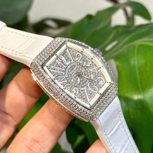 Dong Ho Franck Muller Vanguard V32 Nu Dinh Full Da Mau Trang May Pin Nhat 36mm 6