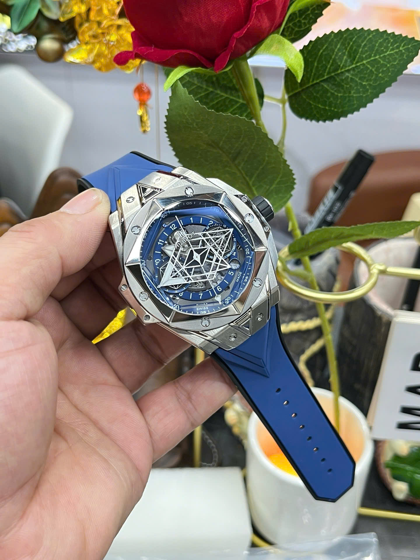 Đồng Hồ Hublot Big Bang Sang Bleu 2 Replica 11 Màu Xanh Dương Xưởng BBF 45mm (8) Dong Ho Hublot Big Bang Sang Bleu 2 Replica 11 Mau Xanh Duong Xuong BBF 45mm 8