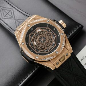Đồng Hồ Hublot Fake 11 Sang Bleu King Gold Đính Đá Nhà Máy HB 44mm (10)