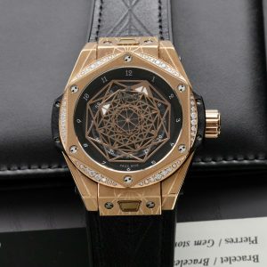 Đồng Hồ Hublot Fake 11 Sang Bleu King Gold Đính Đá Nhà Máy HB 44mm (10)