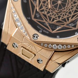 Đồng Hồ Hublot Fake 11 Sang Bleu King Gold Đính Đá Nhà Máy HB 44mm (10)