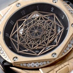Đồng Hồ Hublot Fake 11 Sang Bleu King Gold Đính Đá Nhà Máy HB 44mm (10)