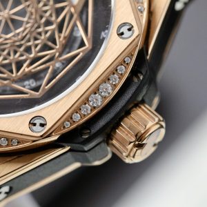 Đồng Hồ Hublot Fake 11 Sang Bleu King Gold Đính Đá Nhà Máy HB 44mm (10)