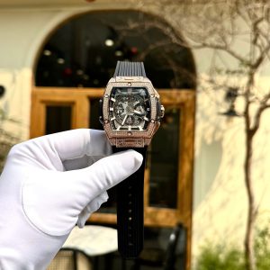 Đồng Hồ Hublot Fake Cao Cấp Spirit Of Big Bang King Gold Đính Full Đá Xưởng HB 45mm (2)