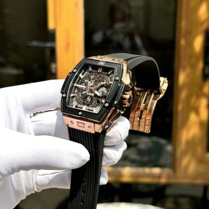Đồng Hồ Hublot Fake Cao Cấp Spirit Of Big Bang King Gold Viền Đen Xưởng HB 45mm (5)