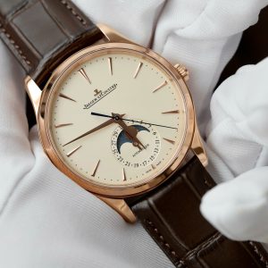 Đồng Hồ Jaeger LeCoultre Rep 11 Master Ultra Thin Moon Nam Dây Da Màu Nâu Xưởng APS 39mm (1)