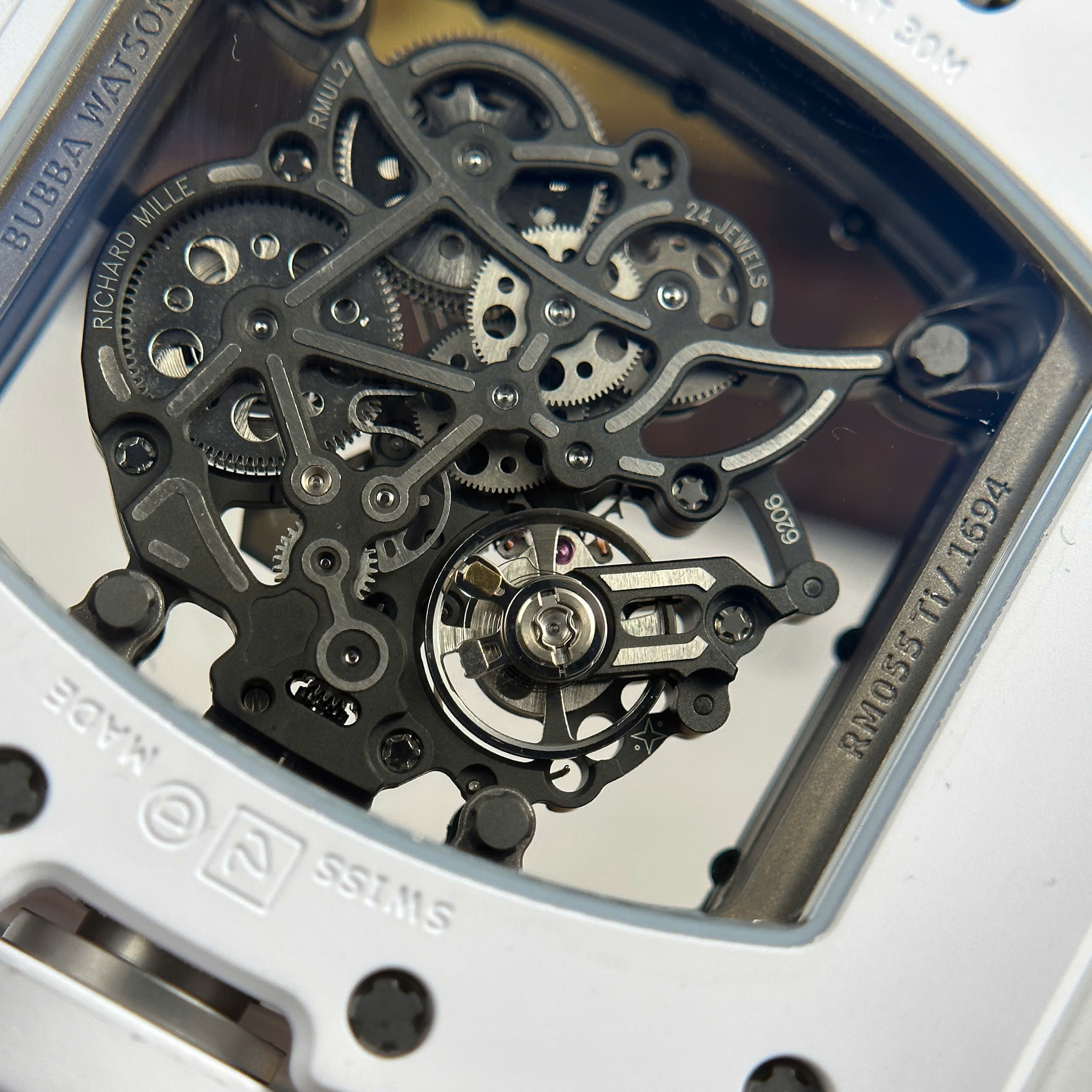 Đồng Hồ Richard Mille Rep 1 1 RM055 Bubba Watson Chế Tác Vỏ Gốm Trắng Xưởng ZF 42,7x49,9mm (11) Dong Ho Richard Mille Rep 1 1 RM055 Bubba Watson Che Tac Vo Gom Trang Xuong ZF 427x499mm 11